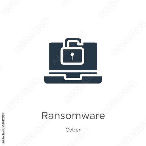 Ransomware icon vector. Trendy flat ransomware icon from cyber collection isolated on white background. Vector illustration can be used for web and mobile graphic design, logo, eps10