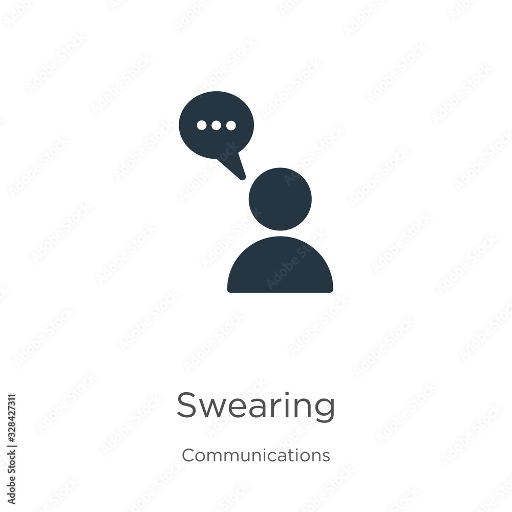 Swearing icon vector. Trendy flat swearing icon from communications collection isolated on white background. Vector illustration can be used for web and mobile graphic design, logo, eps10 Swearing icon vector. Trendy flat swearing icon from communications collection isolated on white background. Vector illustration can be used for web and mobile graphic design, logo, eps10
