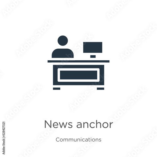 News anchor icon vector. Trendy flat news anchor icon from communications collection isolated on white background. Vector illustration can be used for web and mobile graphic design, logo, eps10