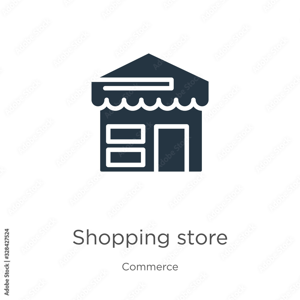 Shopping store icon vector. Trendy flat shopping store icon from commerce collection isolated on white background. Vector illustration can be used for web and mobile graphic design, logo, eps10
