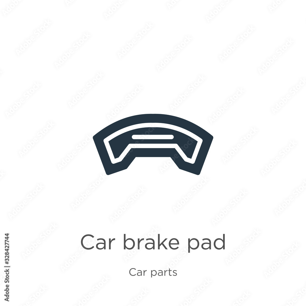 Car brake pad icon vector. Trendy flat car brake pad icon from car parts collection isolated on white background. Vector illustration can be used for web and mobile graphic design, logo, eps10 Car brake pad icon vector. Trendy flat car brake pad icon from car parts collection isolated on white background. Vector illustration can be used for web and mobile graphic design, logo, eps10