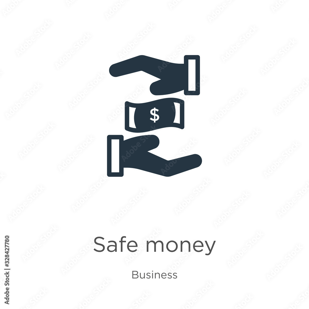 Safe money icon vector. Trendy flat safe money icon from business collection isolated on white background. Vector illustration can be used for web and mobile graphic design, logo, eps10