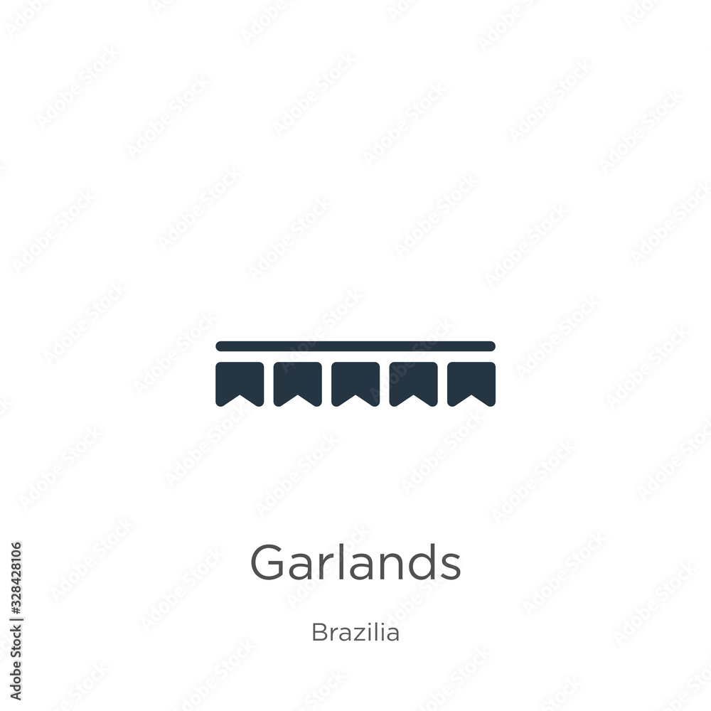 Garlands icon vector. Trendy flat garlands icon from brazilia collection isolated on white background. Vector illustration can be used for web and mobile graphic design, logo, eps10 Garlands icon vector. Trendy flat garlands icon from brazilia collection isolated on white background. Vector illustration can be used for web and mobile graphic design, logo, eps10