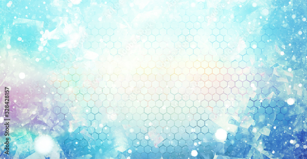 creative hexagons winter design 3d-illustration creative hexagons winter design 3d-illustration