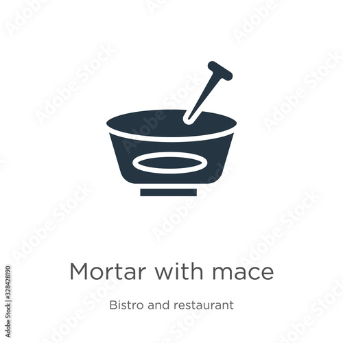 Mortar with mace icon vector. Trendy flat mortar with mace icon from bistro and restaurant collection isolated on white background. Vector illustration can be used for web and mobile graphic design,