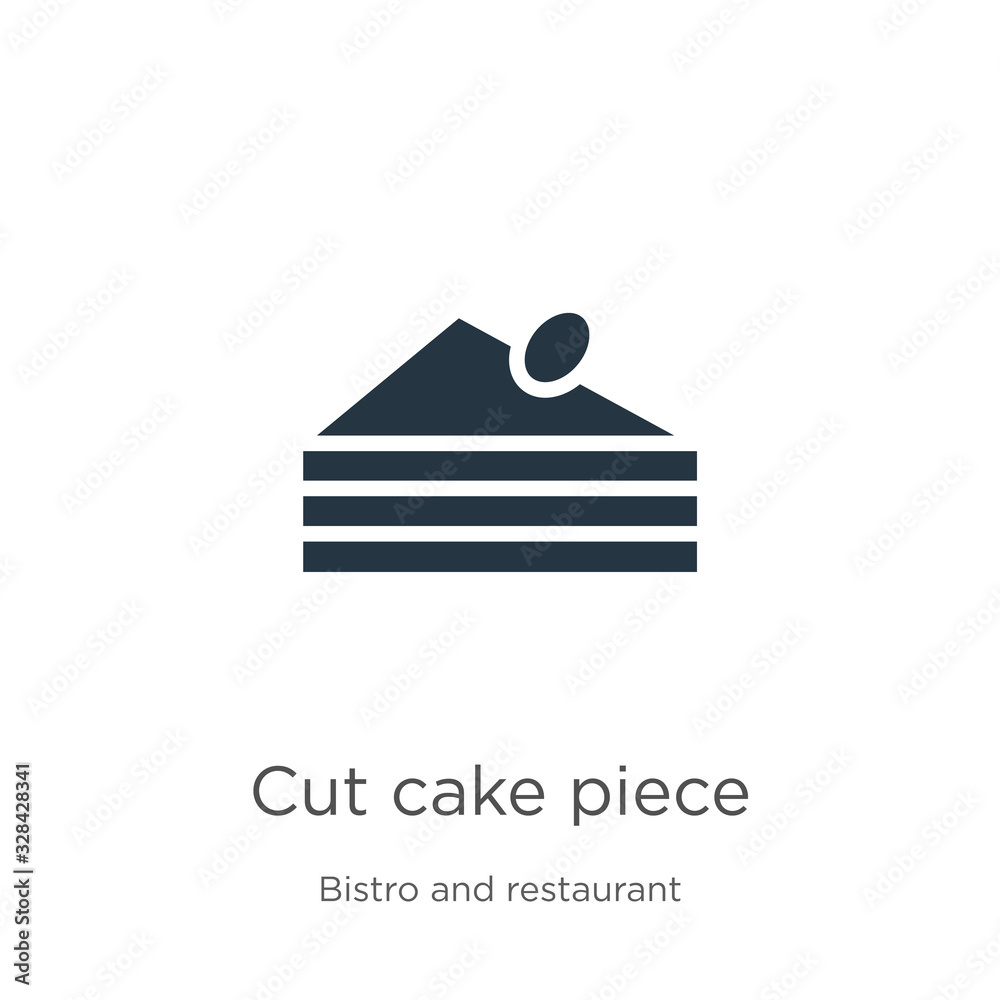 Cut cake piece icon vector. Trendy flat cut cake piece icon from bistro and restaurant collection isolated on white background. Vector illustration can be used for web and mobile graphic design, logo, Cut cake piece icon vector. Trendy flat cut cake piece icon from bistro and restaurant collection isolated on white background. Vector illustration can be used for web and mobile graphic design, logo,