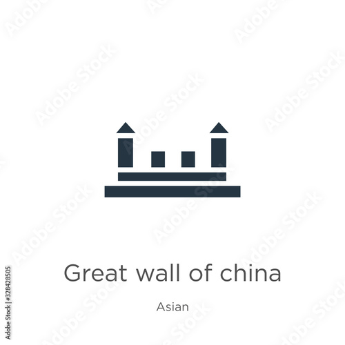 Great wall of china icon vector. Trendy flat great wall of china icon from asian collection isolated on white background. Vector illustration can be used for web and mobile graphic design, logo, eps10