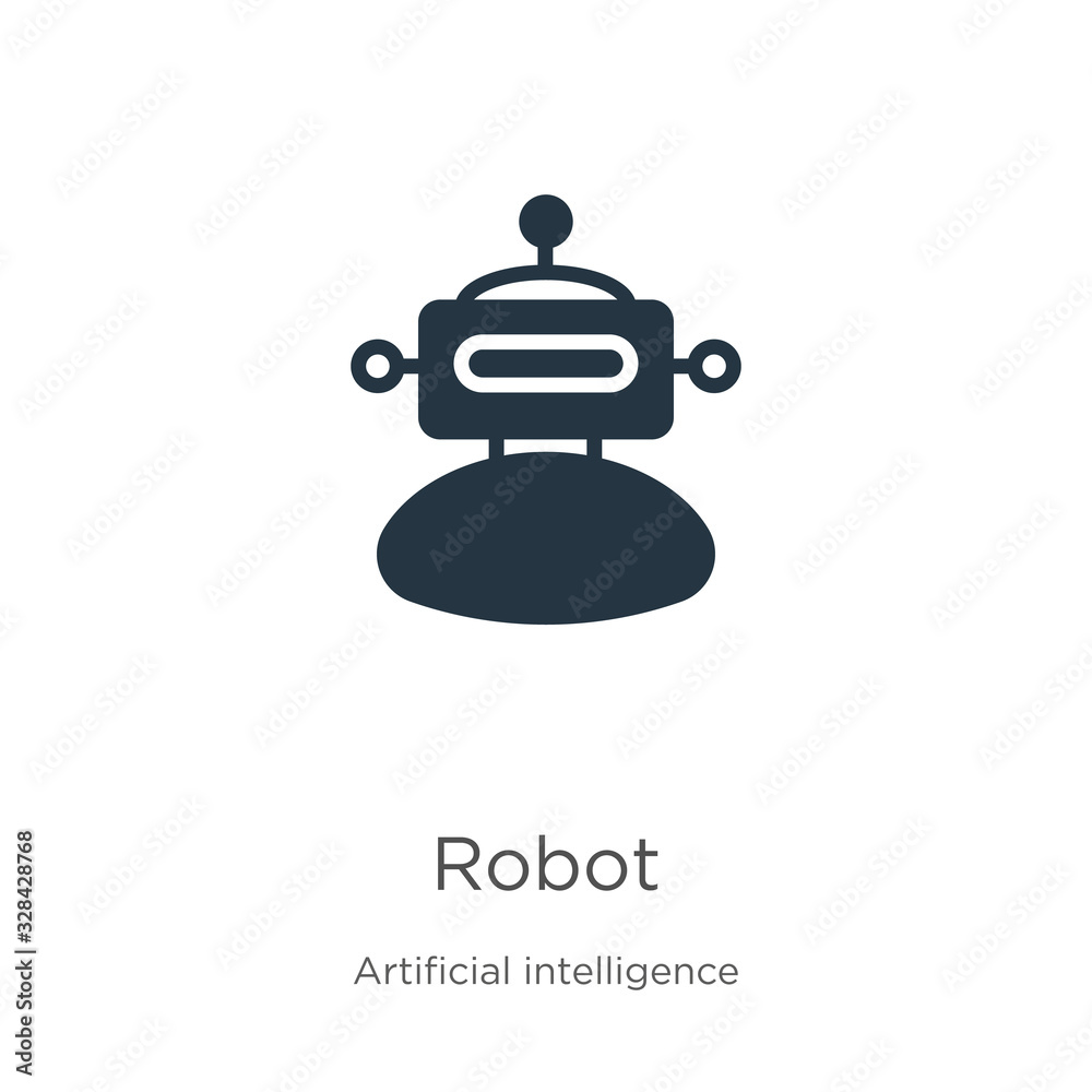 Robot icon vector. Trendy flat robot icon from artificial intelligence collection isolated on white background. Vector illustration can be used for web and mobile graphic design, logo, eps10 Robot icon vector. Trendy flat robot icon from artificial intelligence collection isolated on white background. Vector illustration can be used for web and mobile graphic design, logo, eps10