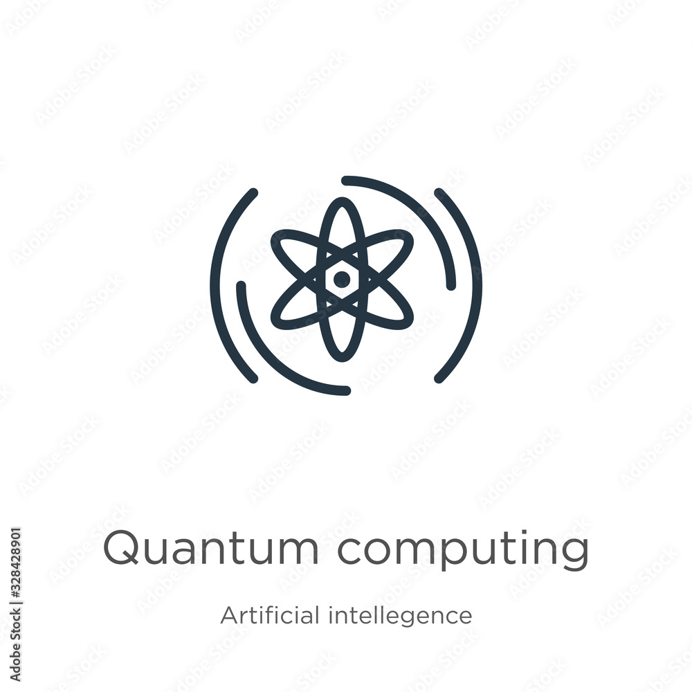 Quantum computing icon vector. Trendy flat quantum computing icon from artificial intellegence and future technology collection isolated on white background. Vector illustration can be used for web