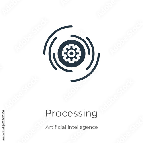 Processing icon vector. Trendy flat processing icon from artificial intellegence and future technology collection isolated on white background. Vector illustration can be used for web and mobile