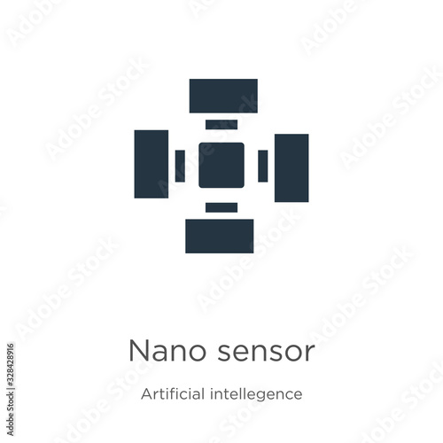 Nano sensor icon vector. Trendy flat nano sensor icon from artificial intellegence and future technology collection isolated on white background. Vector illustration can be used for web and mobile