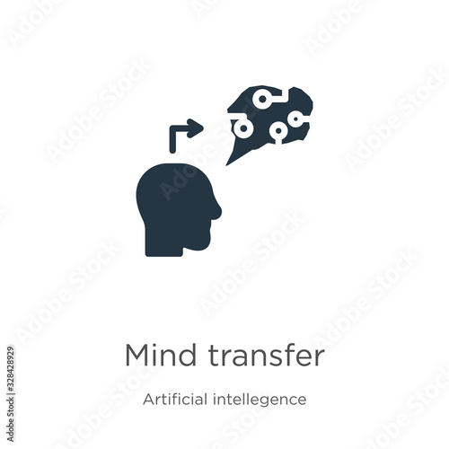 Mind transfer icon vector. Trendy flat mind transfer icon from artificial intellegence and future technology collection isolated on white background. Vector illustration can be used for web and mobile