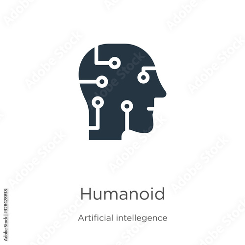 Humanoid icon vector. Trendy flat humanoid icon from artificial intellegence and future technology collection isolated on white background. Vector illustration can be used for web and mobile graphic