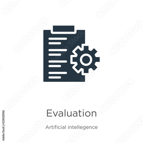 Evaluation icon vector. Trendy flat evaluation icon from artificial intellegence and future technology collection isolated on white background. Vector illustration can be used for web and mobile