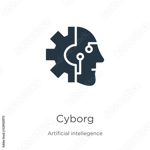 Cyborg icon vector. Trendy flat cyborg icon from artificial intellegence and future technology collection isolated on white background. Vector illustration can be used for web and mobile graphic