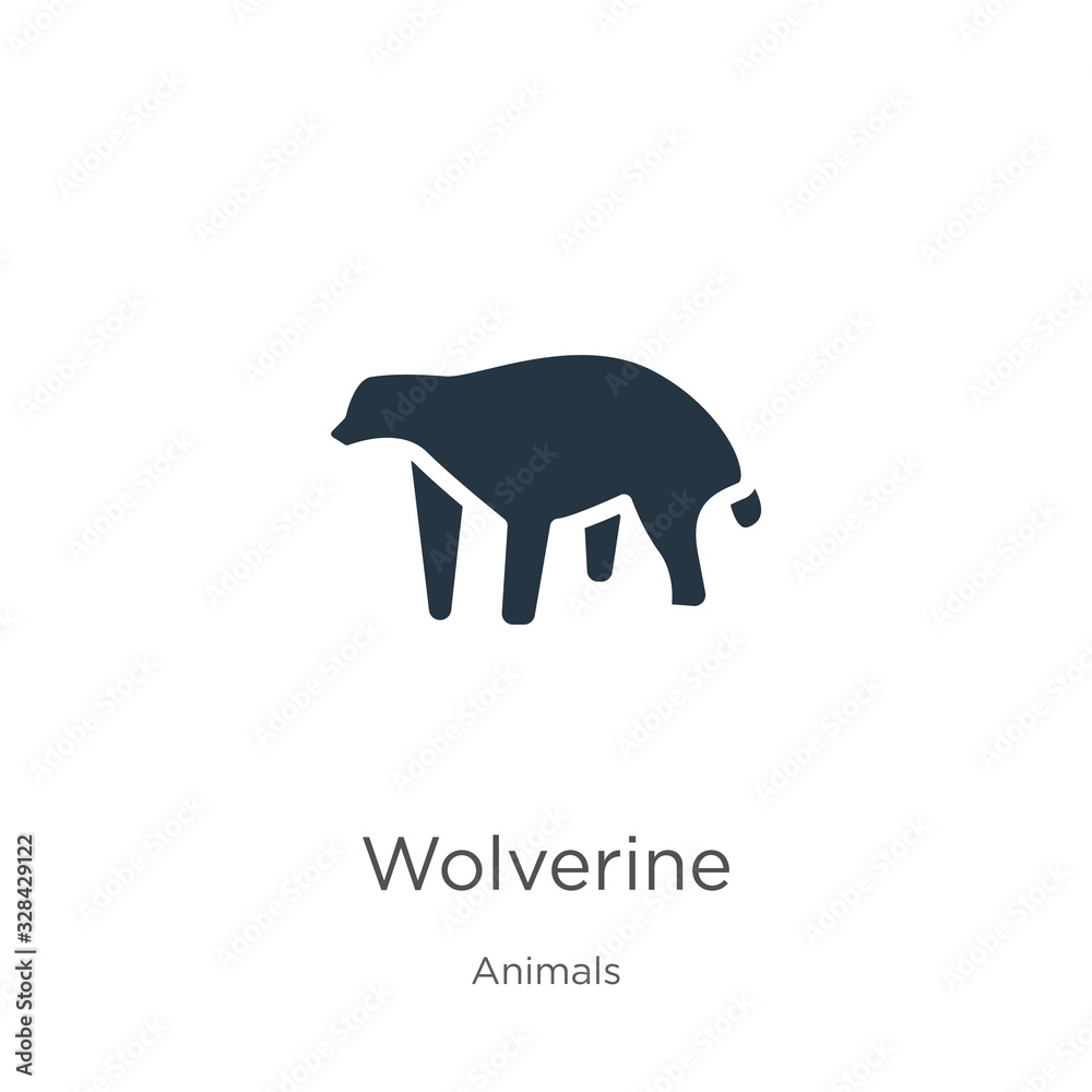 Wolverine icon vector. Trendy flat wolverine icon from animals collection isolated on white background. Vector illustration can be used for web and mobile graphic design, logo, eps10