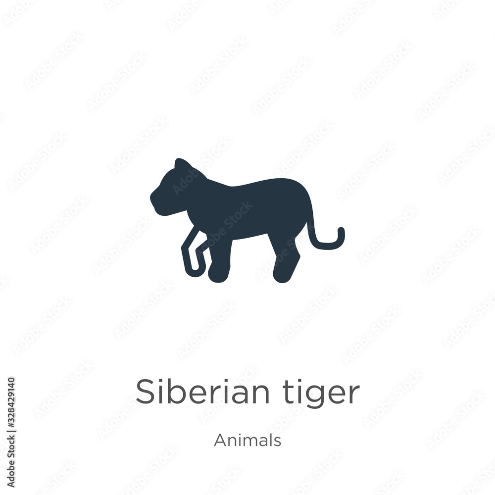 Siberian tiger icon vector. Trendy flat siberian tiger icon from animals collection isolated on white background. Vector illustration can be used for web and mobile graphic design, logo, eps10