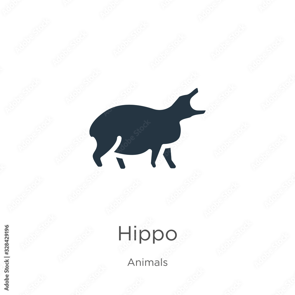 Hippo icon vector. Trendy flat hippo icon from animals collection isolated on white background. Vector illustration can be used for web and mobile graphic design, logo, eps10 Hippo icon vector. Trendy flat hippo icon from animals collection isolated on white background. Vector illustration can be used for web and mobile graphic design, logo, eps10