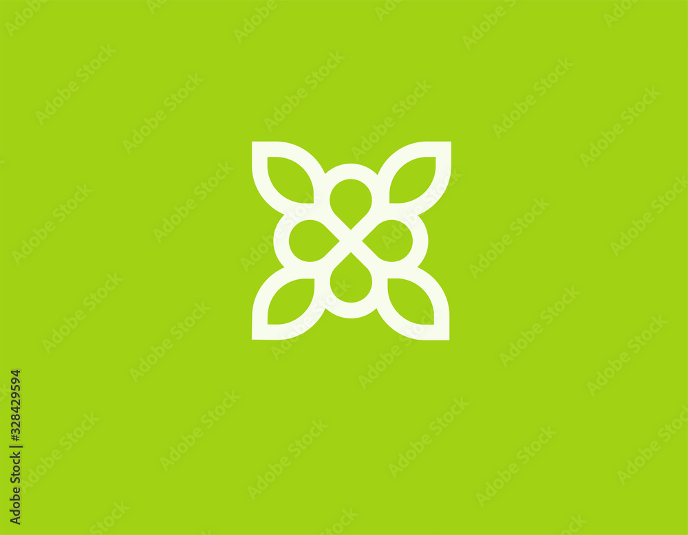 Abstract flower logo icon made from geometric elements floral pattern for your company