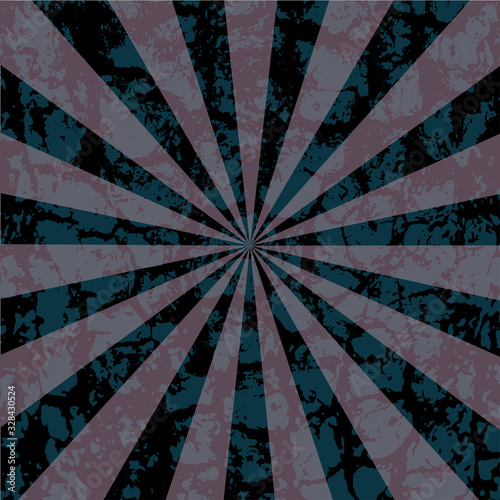 An abstract grunge textured sunburst background image.