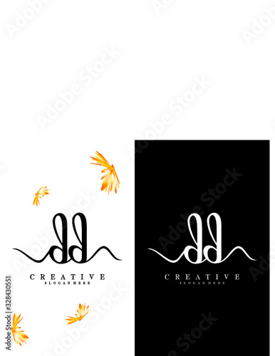 creative handwriting logo letter dd, d vector