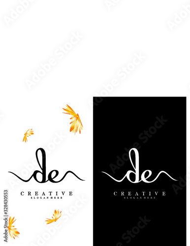 creative handwriting logo letter de, ed vector
