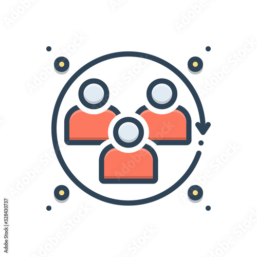 Color illustration icon for humanities