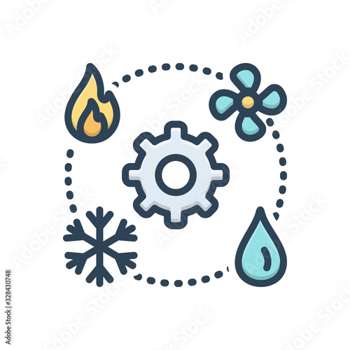 Color illustration icon for hvac 