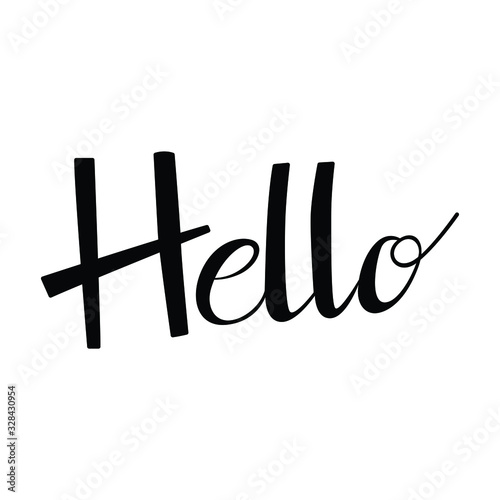 Hello brush text style vector
