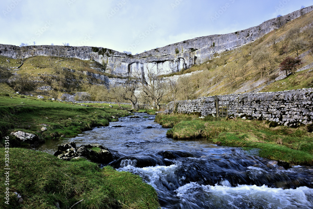 Malham Beck as it Runs from the Cove and Along Malhamdale.