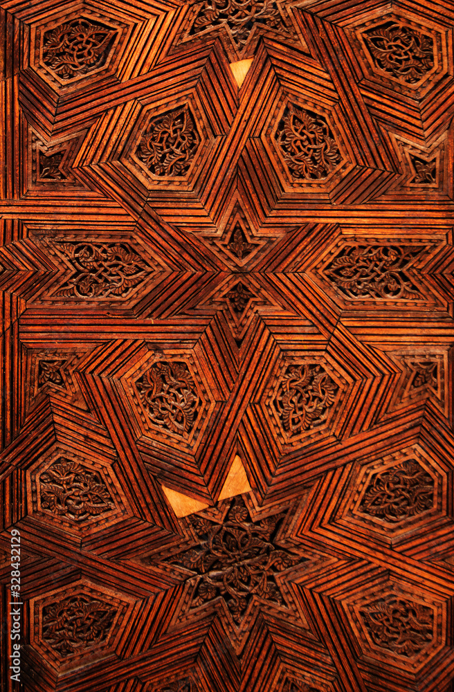 Detailed ceiling detail, Fes, Morocco Detailed ceiling detail, Fes, Morocco