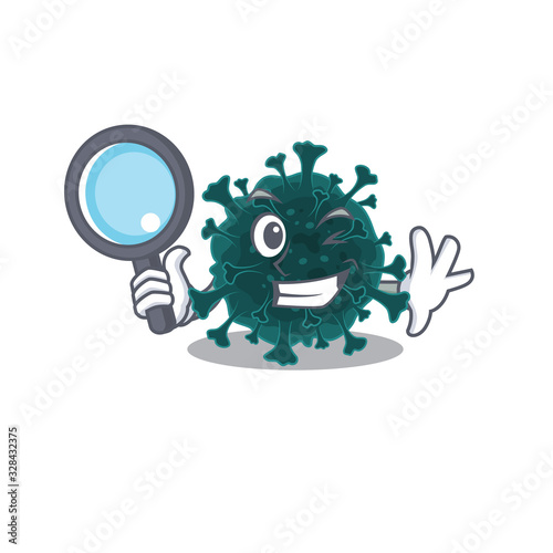 Coronavirus COVID 19 in Smart Detective picture character design