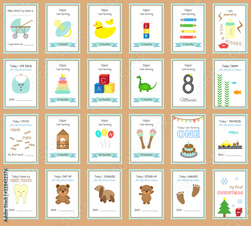 Printable Baby Milestone Cards Design