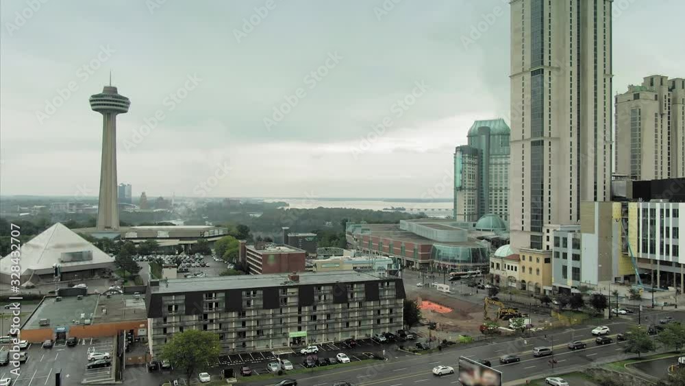 Aerial flying over The city of Niagara & the Niagara Falls. Ontario, Canada. 15 September 2019 Aerial flying over The city of Niagara & the Niagara Falls. Ontario, Canada. 15 September 2019