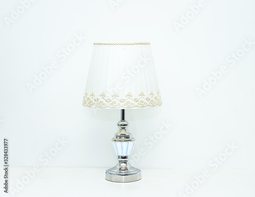 White colour Table lamp on white background_table