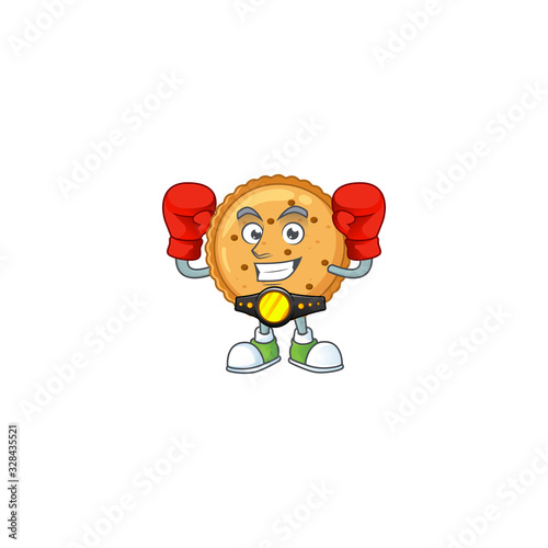 A sporty Boxing peanut butter cookies cartoon character design style
