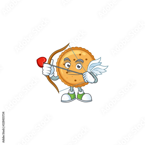 A lovely peanut butter cookies Cupid with arrow and wings