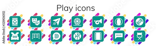 Modern Simple Set of play Vector filled Icons