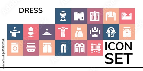 dress icon set