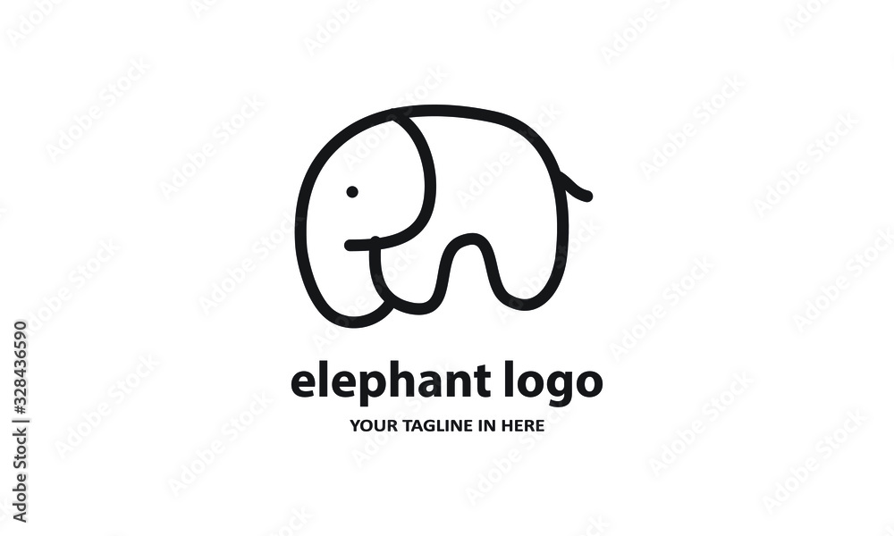 The concept of modern Sderhana elephant logo design is easy to remember The concept of modern Sderhana elephant logo design is easy to remember