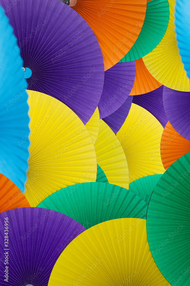 abstract colorful background hand fan