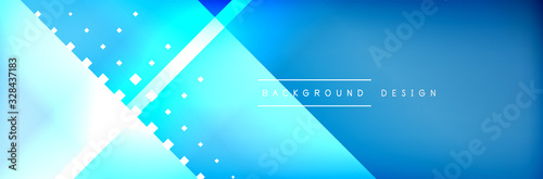 Abstract background - squares and lines composition created with lights and shadows. Technology or business digital template