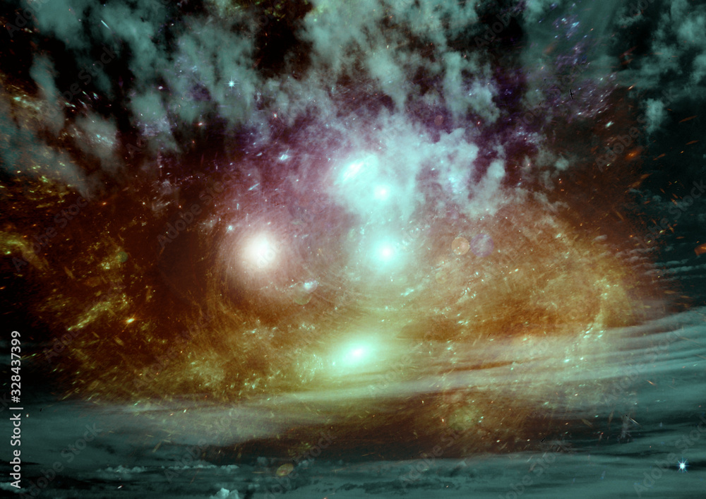 Fototapeta premium galaxy in a free space. 3D rendering