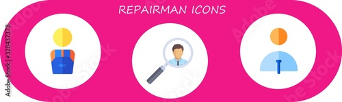 Modern Simple Set of repairman Vector flat Icons