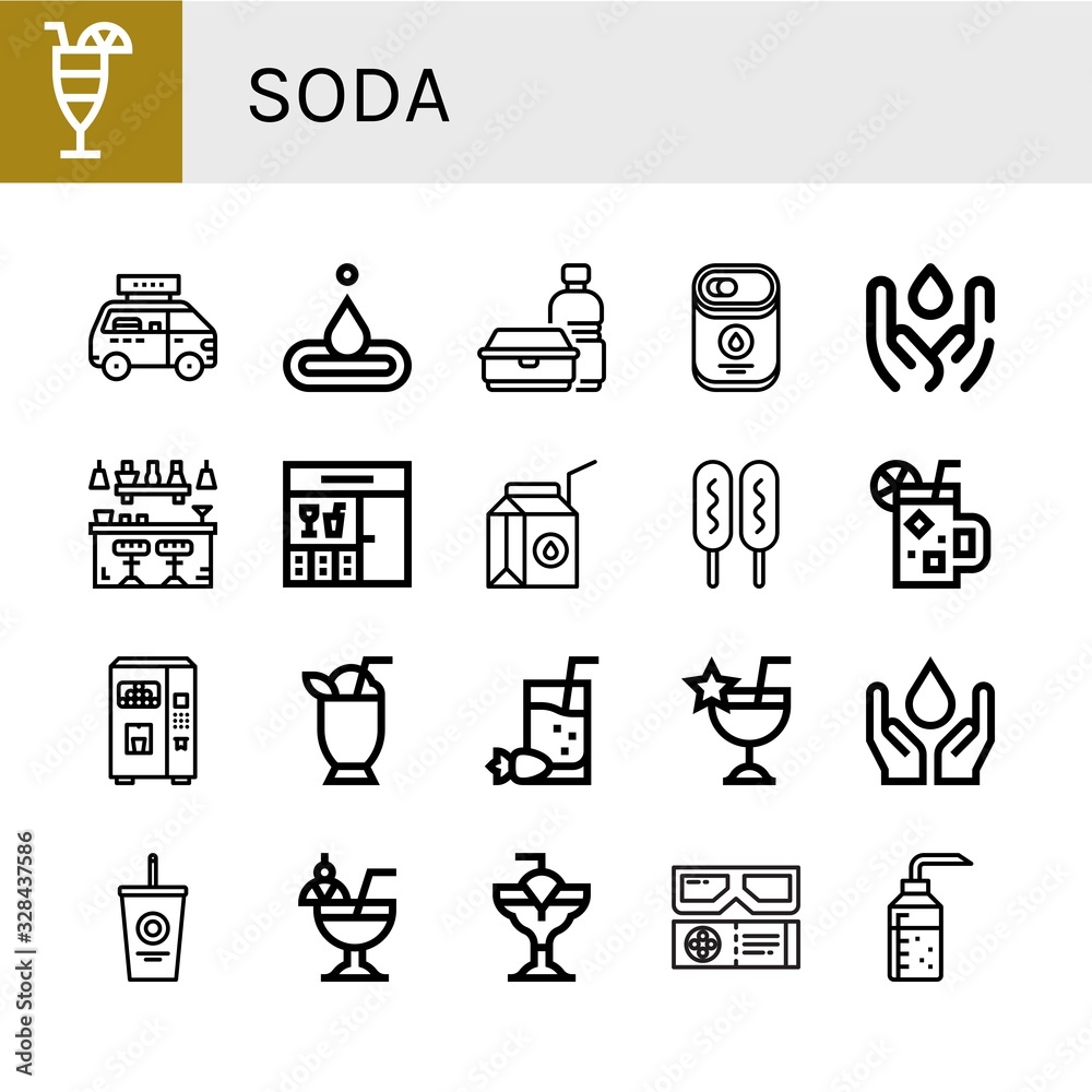 soda icon set soda icon set