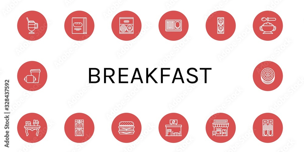 Set of breakfast icons Set of breakfast icons