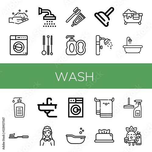 wash icon set