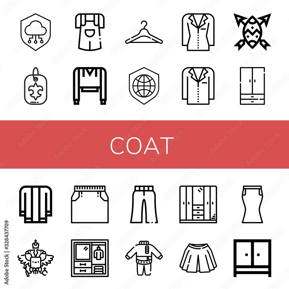 coat simple icons set