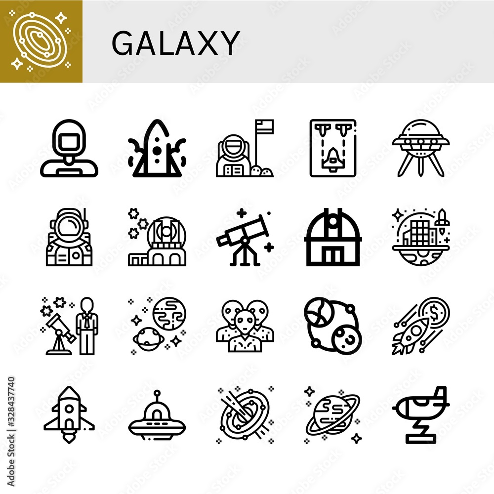 Naklejka premium galaxy icon set