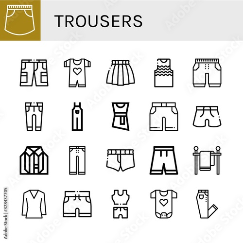 trousers simple icons set